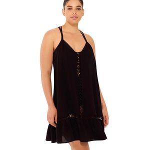NWT plus size swimsuit cover up 1x black